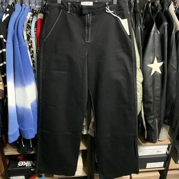 Frame Black Denim Wide-Leg Trouser 27 - Picture 2 of 14